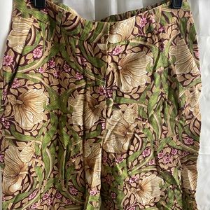 H&M pants. Size 6. Multi color, burgundy, cream, brown, green, pink. Pockets.